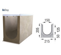 Бетонный лоток ЛВК М Light 150 № 0/010
