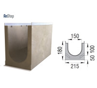 Бетонный лоток ЛВК М Light 150 № 0/05