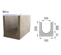Лоток бетонный ЛВК М Light 200 № 0/0