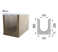 Лоток бетонный ЛВК М Light 200 № 10/0