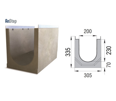 Лоток бетонный ЛВК М Light 200 № 5/0